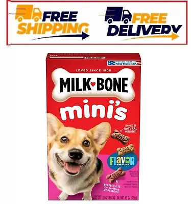 Milk-Bone Flavor Snacks Mini Dog Biscuits Flavored Crunchy Dog Treats 15 Oz. • $5.70