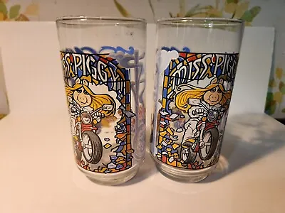 Two-Vintage Miss Piggy The Great Muppet Caper McDonalds Collector's Glass 1981 • $15.99