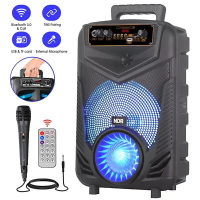 Wireless Bluetooth Portable Speakers Karaoke Mic Party Subwoofer Loudspeaker FM • £25.99