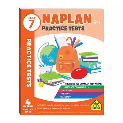 School Zone Year 7 Naplan*-style Practice Tests Kids Study Book Learning 10y+ • $14
