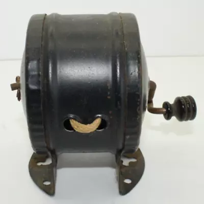 Vintage Black Tin Double Clothesline Reel With Hand Crank Bottom/Side Mount • $24.99