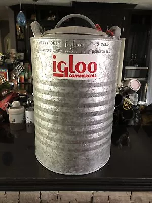 Vintage IGLOO 5 Gallon Galvanized Metal Water Camp Cooler Jug  Portable • $45