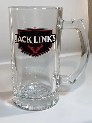 Jack Links’s Links Beef Jerky Clear Glass Beer Mug Stein 16 Oz With Handle • £18.31