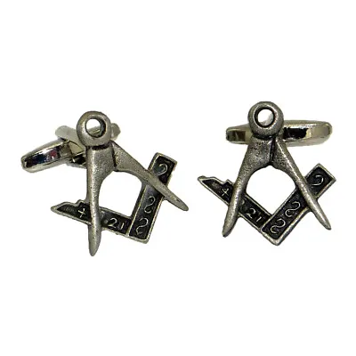 Masonic Square & Compass Cufflinks Fine English Pewter - Gift Boxed - Detailed • £11.99