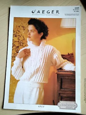 Jaeger Knitting Pattern 6310E. Lady's Cable Panel Sweater. 4 Ply 32-38  Bust • £1.19