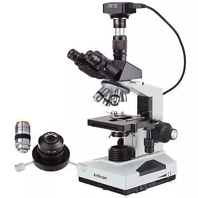 AmScope 40X-2000X Trinocular Compound Darkfield Microscope + USB3.0 Camera • $1278.99