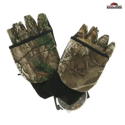 Realtree Camo Pop Top Mittens Fingerless Gloves Large ~ New • $17.49