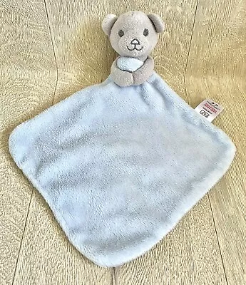 Tesco F & F Grey Teddy Bear Soft Toy Blue Comforter Baby Blanket Soft Toy Cuddly • £9.99