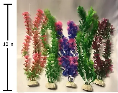 $10 • Buy Lot Of 5 - 10  Artificial Plastic Decoration Aquarium Plant For Fish Tank New