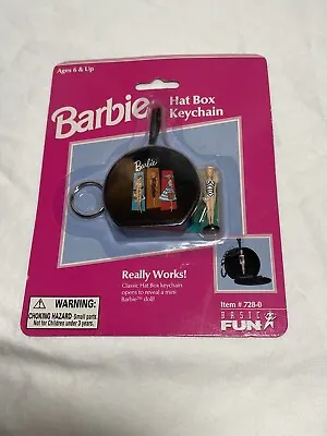 $10 • Buy Barbie Hat Box Keychain New 1999 Sealed Hat Box & Mini Barbie Item #728-0