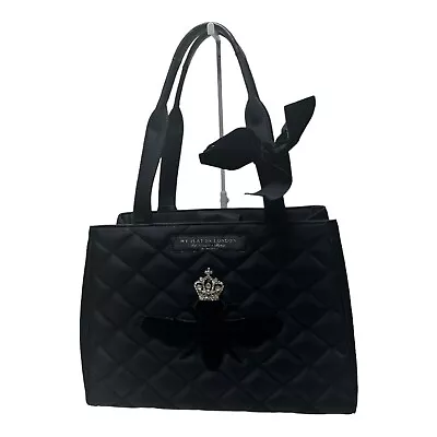 Beautiful Black Quilted My Flat In London Queen Bee/Crown Accent Purse • $199.90