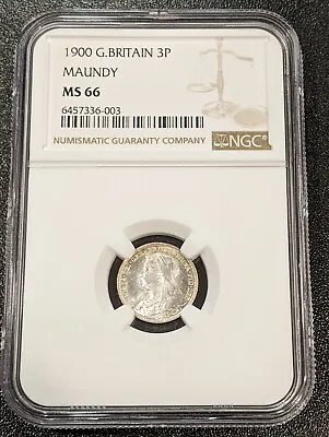 1900 MS66 Great Britain Silver 3 Pence Maundy NGC KM 777 Victoria • $124.99