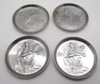 4 Vintage Aluminum Coasters Ducks • $11.99