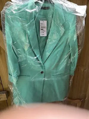Quiz Longline Blazer Suit Slim Ladies Coat Formal Jacket Slim 8 RRP £44.99 Mint • $28.61