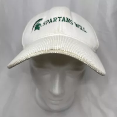 Michigan State Spartans White Spartans Will Fitted Hat Cap Used Memory Fit • $5.53