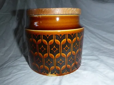 Vintage Hornsea Heirloom (Brown) Storage Jar With Wooden Lid. Retro 1970's • £3