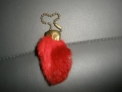 Vintage 1960's Rabbits Foot Metal Keychain Two Tone Red USA Lucky Charm • $14.39