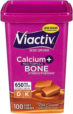 Viactiv Calcium Plus D Chews CARAMEL 100ct ~ • $22.79