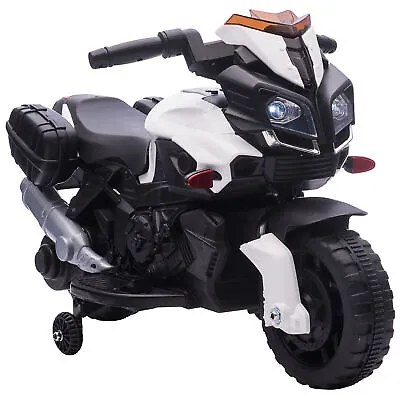 HOMCOM Kids 6V Electric Motorcycle Ride-On Toy Battery 18 - 48 Months White • £43.99