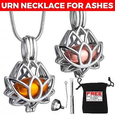 Urn Necklace Cremation Jewellery Heart Pendent Ashes Memorial Keepsake Locket • £9.99