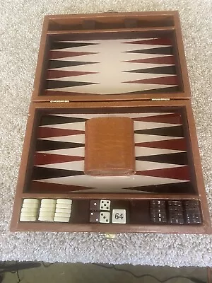 Travel Magnetic Leatherette Backgammon Mini Game Set • $12.95