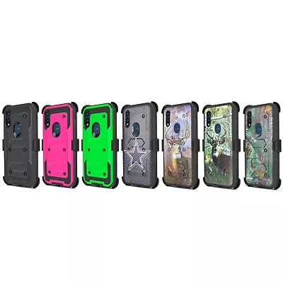 For Motorola E 2020 E7 Shockproof Hybrid Case Cover Holster Belt Clip + Screen • $11.95