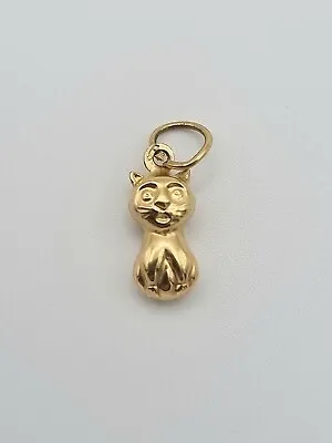 9ct 375 Yellow Gold Cat Charm Pendant Vintage 9k  • £75