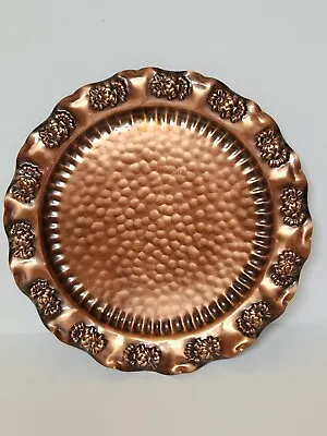 Vintage Gregorian Copper Serving Tray  Made In U.S.A. Floral Hand Hammered • $20.80