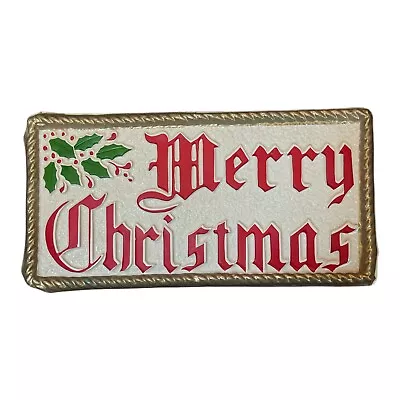 Vintage Merry Christmas Plastic Blow Mold Sign Display Piece Wall  • $24.99