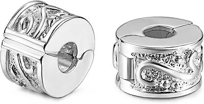 Authentic 2Pcs Clip Lock Spacer Stopper Charm Bead Suits Pandora Bracelet NEW US • $11.99