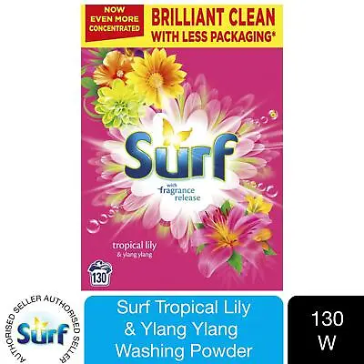 130 Washes Surf ConcentratedTropical Lily & Ylang-Ylang Laundry Powder 6.5kg • £24.99