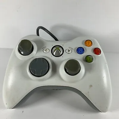 MICROSOFT XBOX 360 OFFICIAL WIRED CONTROLLER White Game ControlPad • £15.99
