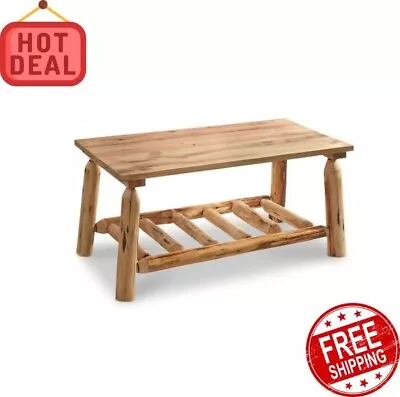 Wood Rustic Cabin Farmhouse Log Coffee Table NEW • $220