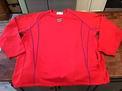 New MAJESTIC MLB Washington NATIONALS On-Field Crew Pullover Sweatshirt 2XL  • $9.99