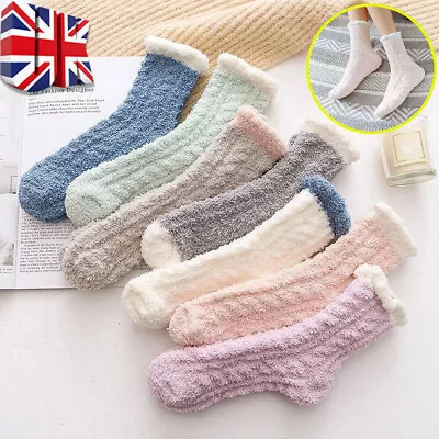 £3.99 • Buy 5Pairs Ladies Women Fluffy Bed Socks Winter Warm Lounge Slipper Fleece Sock Soft
