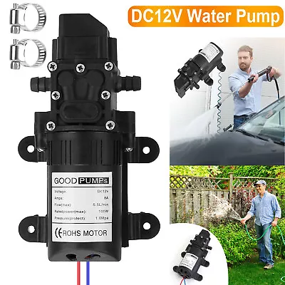 12V Self Priming Sprayer 123PSI Electric Water Pump For RV Camper Marine Boat • $19.20