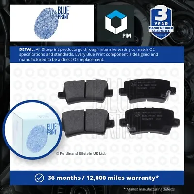 Brake Pads Set Rear ADH24272 Blue Print 43022SMGE00 43022SMGE01 43022SMGE02 New • £19.72