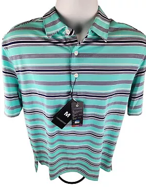 IBKUL Shirt Men's Mediium Aerocool Golf Polo Short Sleeve Performance Striped • $42.71