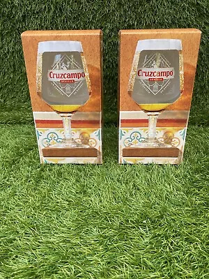 2 X CRUZCAMPO Steamed Chalice Pint Glasses Brand New And Boxed Man Cave Pub M23 • £12.79