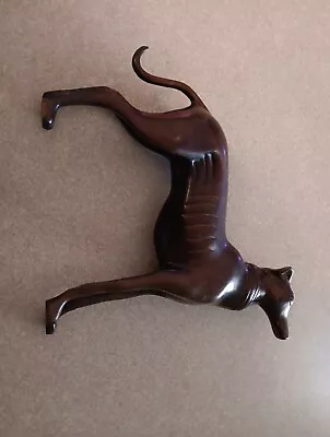 Vintage /MCM Bronze Tall Greyhound / Whippet Dog Figurine - 8.5  X10.5  • $19.99