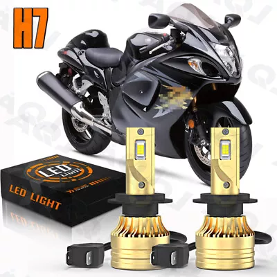 White H7 LED Headlight Motorcycle Bulbs For Suzuki Hayabusa GSX1300R 1999-2007 • $31.87