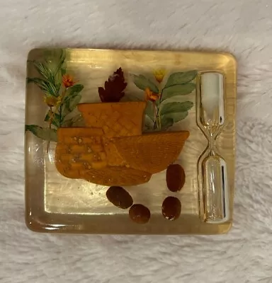 Vintage3-Minute Timer Lucite Acrylic Dried Flower/Baskets Nature Amber • $12.95