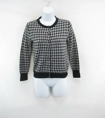 J. Crew Women's 100% Cashmere Check Button Front Cardigan Size XXS #C174 • $19.99
