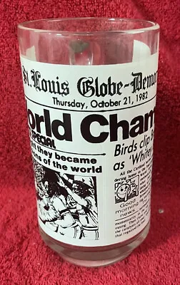 $15 • Buy 1982 ST LOUIS CARDINALS Globe Democrat World Champions Headline Glass Mug