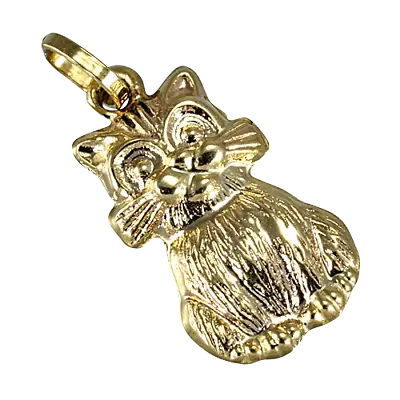 9ct Gold Hollow Cat Charm • £59