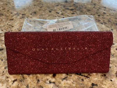 $19.96 • Buy Quay Australia Trifold Sunglass Case Red Glitter NEW