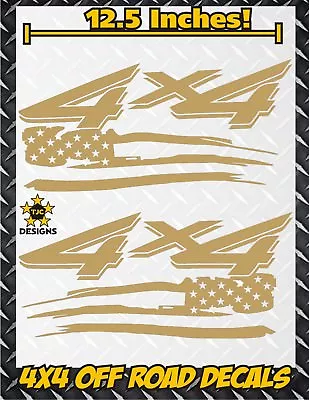 4x4 Off Road US Flag Truck Bed Decal Set METALLIC GOLD Ford F-150 Super Duty • $14.50
