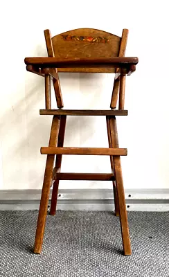 VTG 1960's Whitney Furniture Wood High Chair USA Lg Doll Decor 26 T • $52