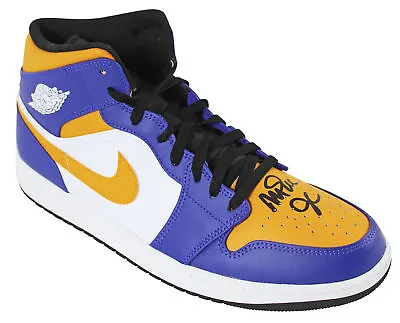 Magic Johnson Authentic Signed Right Nike Air Jordan 1 2022 Lakers Shoe BAS Wit • $560.47
