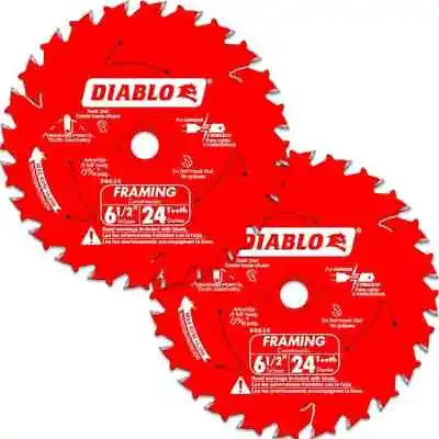 Diablo Framing Circular Saw Blade 6-1/2 In X 24 Tooth (2 Pack) Wood Blades • $16.10